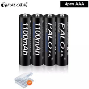 Аккумуляторные батарейки типа АAА Palo 1100mAh, 1,2V 4 шт. + зарядное устройство PL-NC01