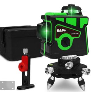 Лазерный уровень 360 градусов Hilda 3d зеленый, строительный самовыравнивающийся ручной цифровой нивелир для ремонта