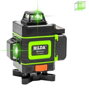 Лазерный уровень 360 градусов Hilda 4D Green, нивелир цифровой строительный самовыравнивающийся ручной для ремонта